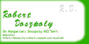 robert doszpoly business card